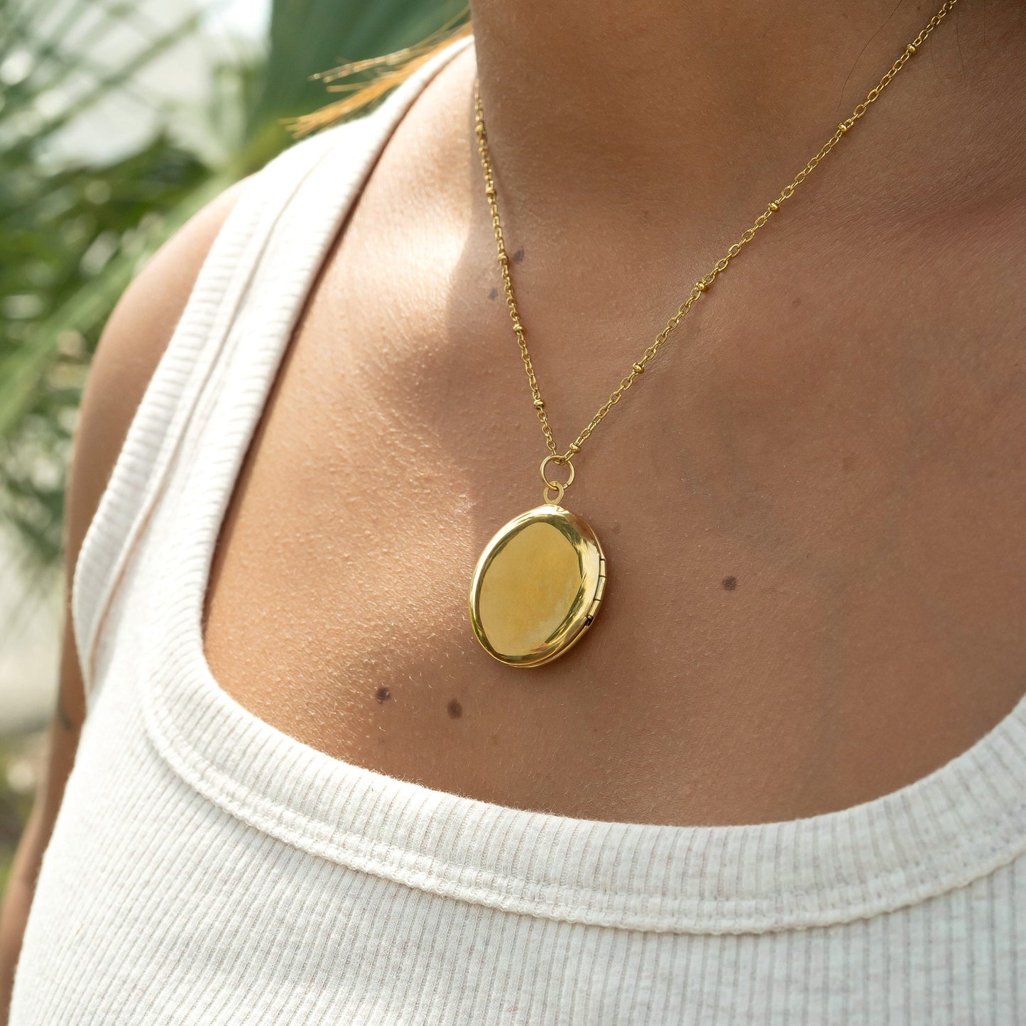 18K Gold PVD Stainless Steel Round Locket / PDL0242