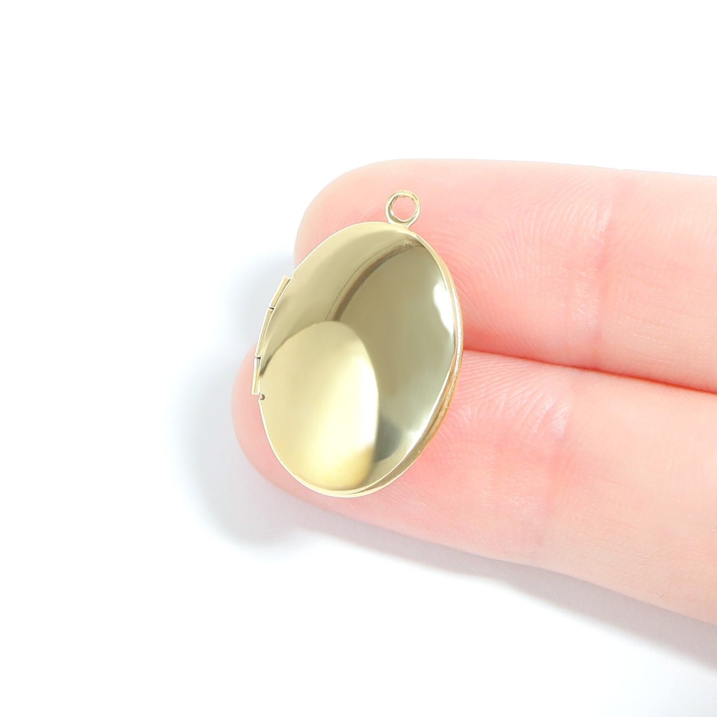 18K Gold PVD Stainless Steel Oval Locket / PDL0244