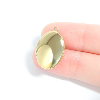 18K Gold PVD Stainless Steel Oval Locket / PDL0244