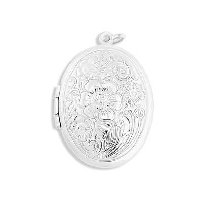 18K Gold PVD Stainless Steel Textured Oval Locket / PDL0245