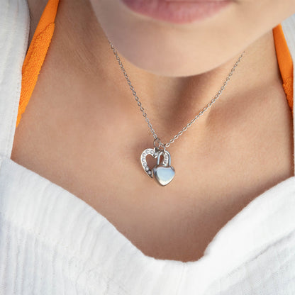 18K Gold PVD Stainless Steel Pearl Heart Charm / PDL0253