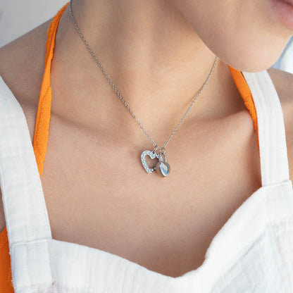 18K Gold PVD Stainless Steel Pearl Heart Charm / PDL0253