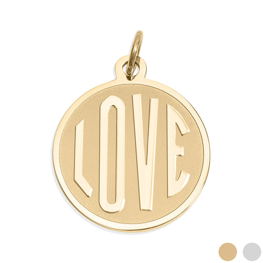 18K Gold PVD Stainless Steel Round Love Charm / PDL0254