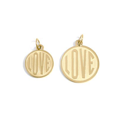 18K Gold PVD Stainless Steel Round Love Charm / PDL0254