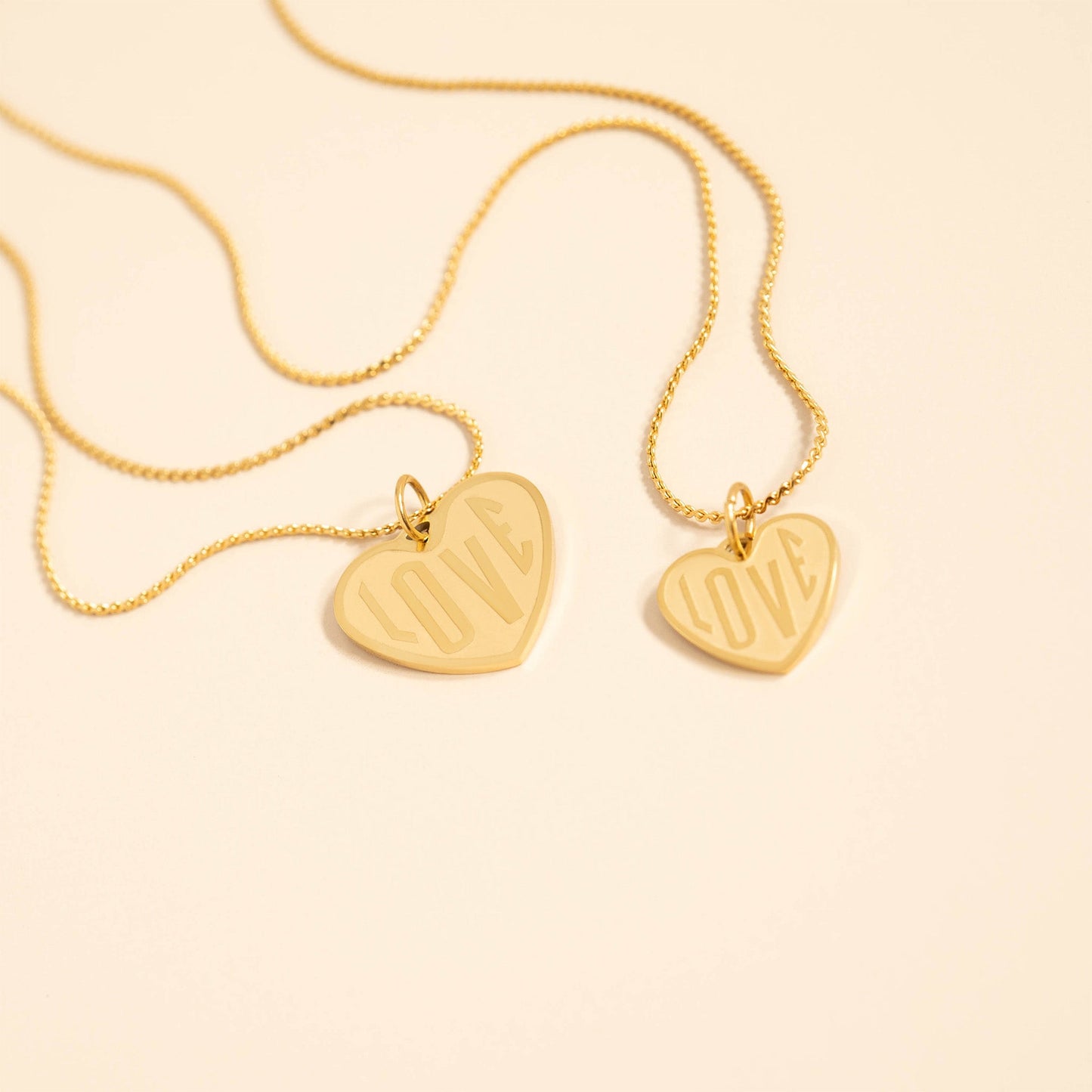 18K Gold PVD Stainless Steel "Love" Heart Charm / PDL0255