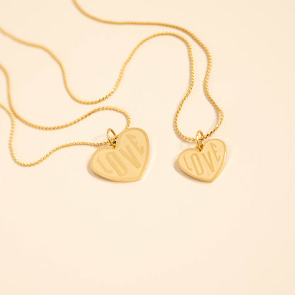 18K Gold PVD Stainless Steel "Love" Heart Charm / PDL0255