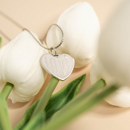 18K Gold PVD Stainless Steel "Love" Heart Charm / PDL0255