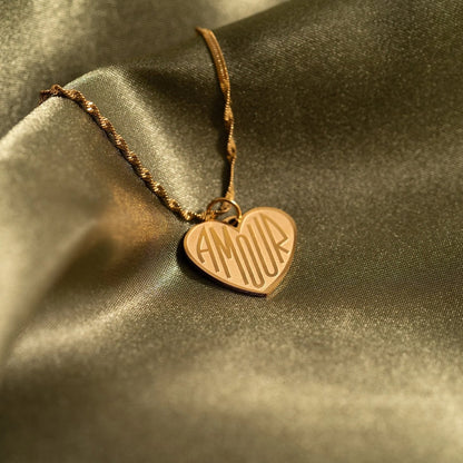 18K Gold PVD Stainless Steel Heart Amour Charm / PDL0256