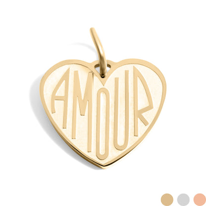 18K Gold PVD Stainless Steel Heart Amour Charm / PDL0256