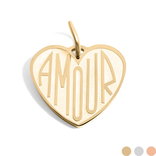 18K Gold PVD Stainless Steel Heart Amour Charm / PDL0256