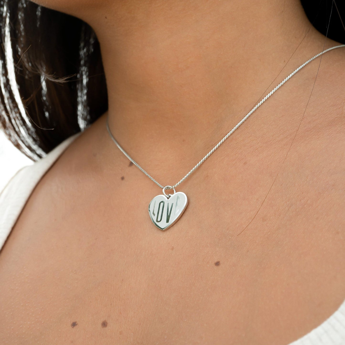 18K Gold PVD Stainless Steel "Love" Heart Charm / PDL0255