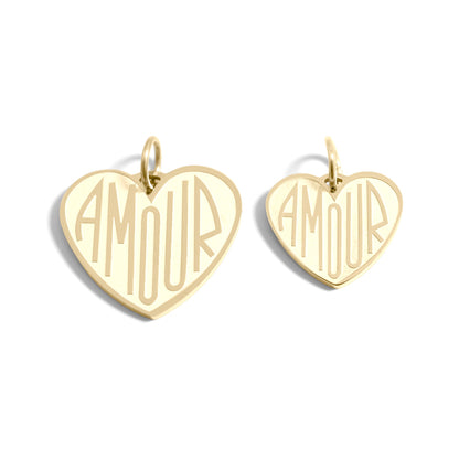 18K Gold PVD Stainless Steel Heart Amour Charm / PDL0256