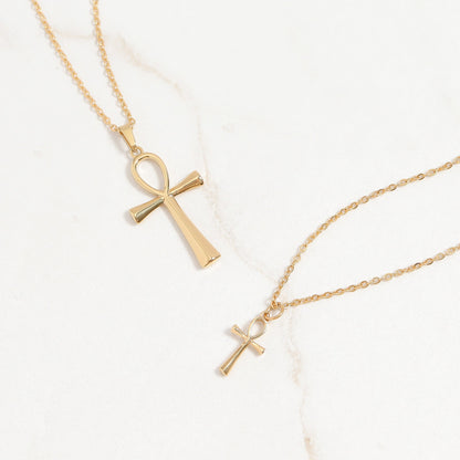 18K Gold PVD Stainless Steel Small Ankh Charm / PDL0257