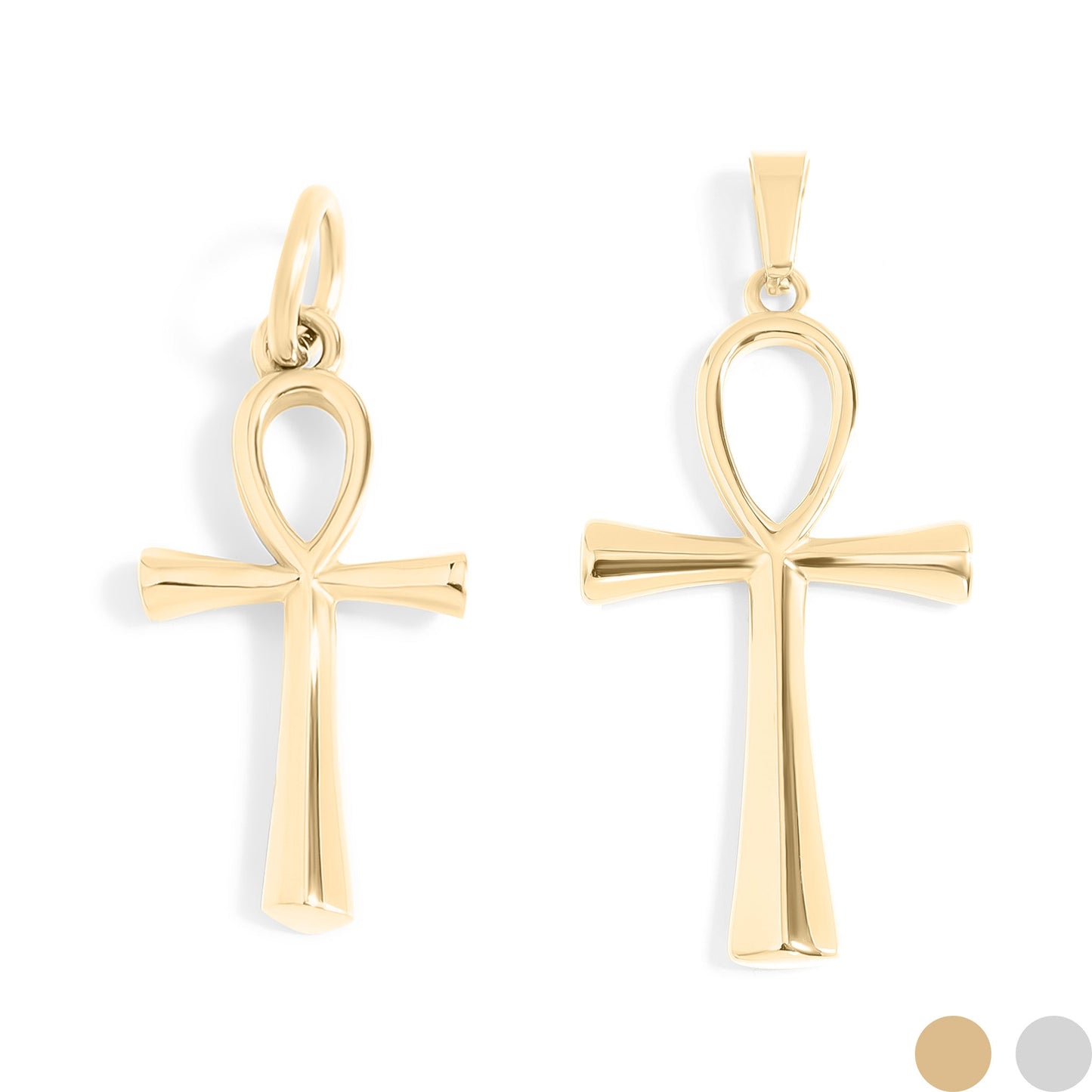 18K Gold PVD Stainless Steel Small Ankh Charm / PDL0257