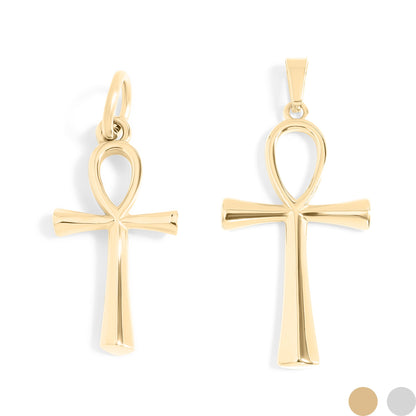18K Gold PVD Stainless Steel Small Ankh Charm / PDL0257