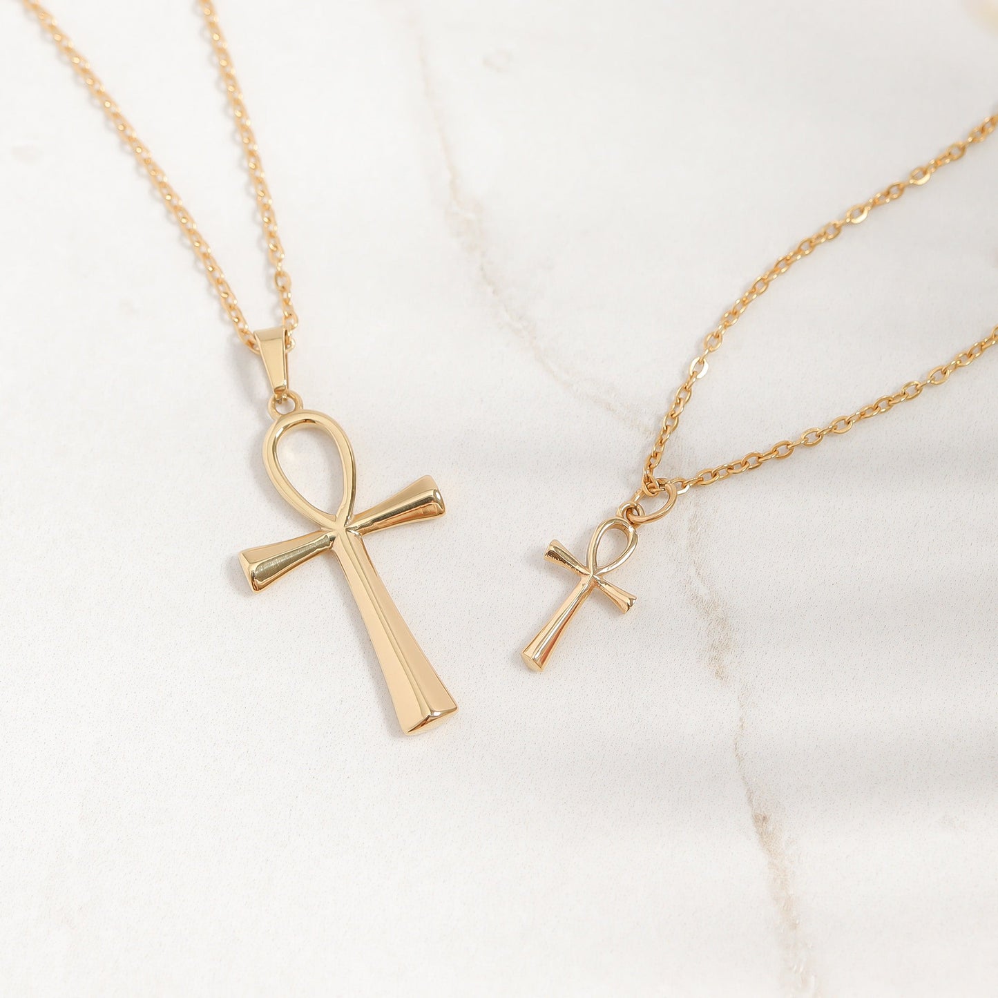 18K Gold PVD Stainless Steel Small Ankh Charm / PDL0257