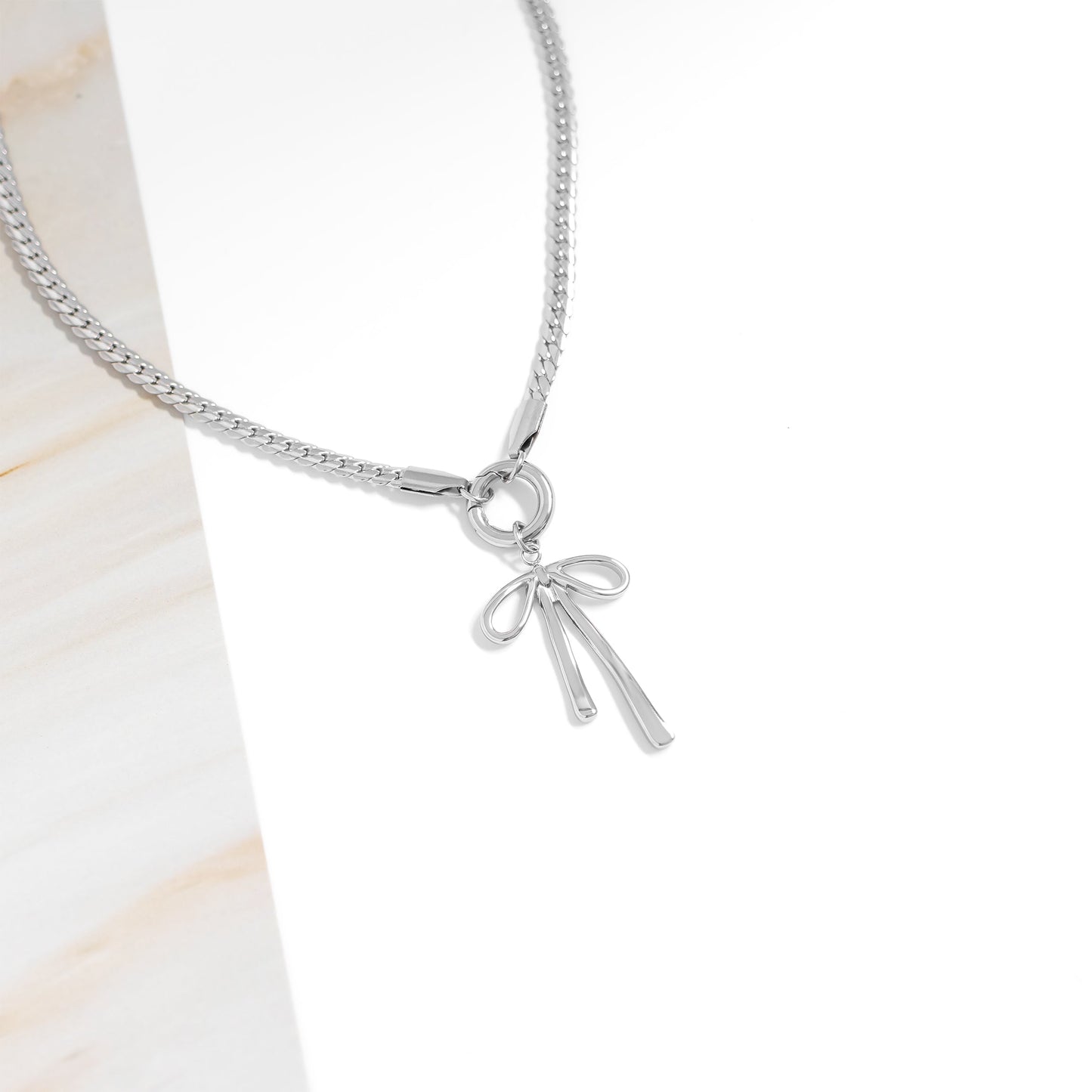 18K Gold PVD Stainless Steel Long Bow Charm / PDL0277