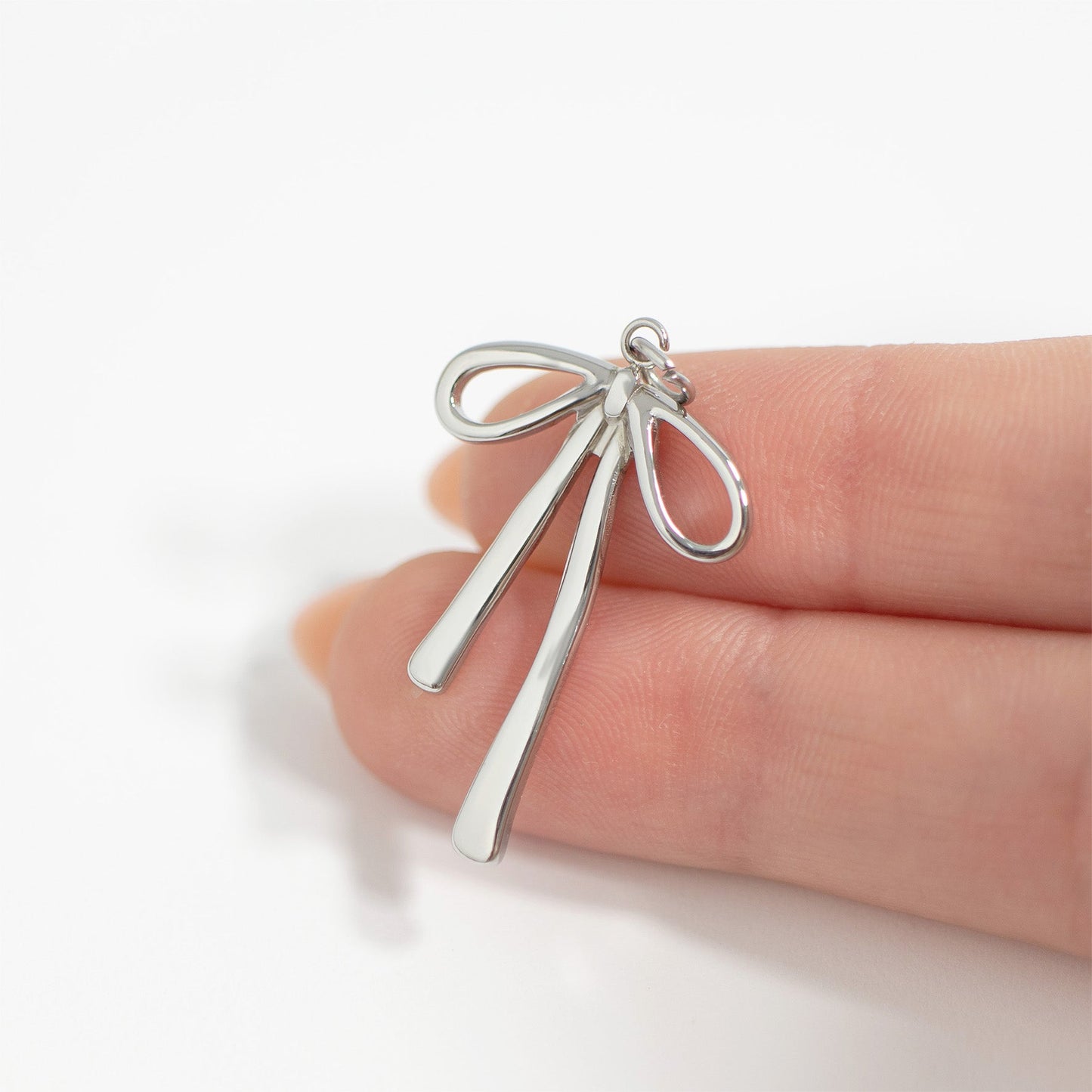 18K Gold PVD Stainless Steel Long Bow Charm / PDL0277