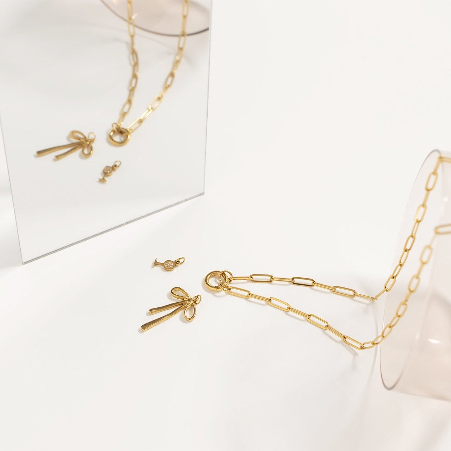 18K Gold PVD Stainless Steel Wine Glass Charm / PDL0281