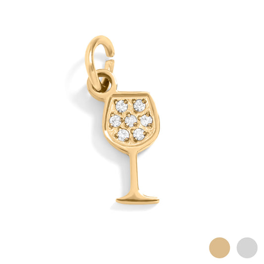 18K Gold PVD Stainless Steel Wine Glass Charm / PDL0281