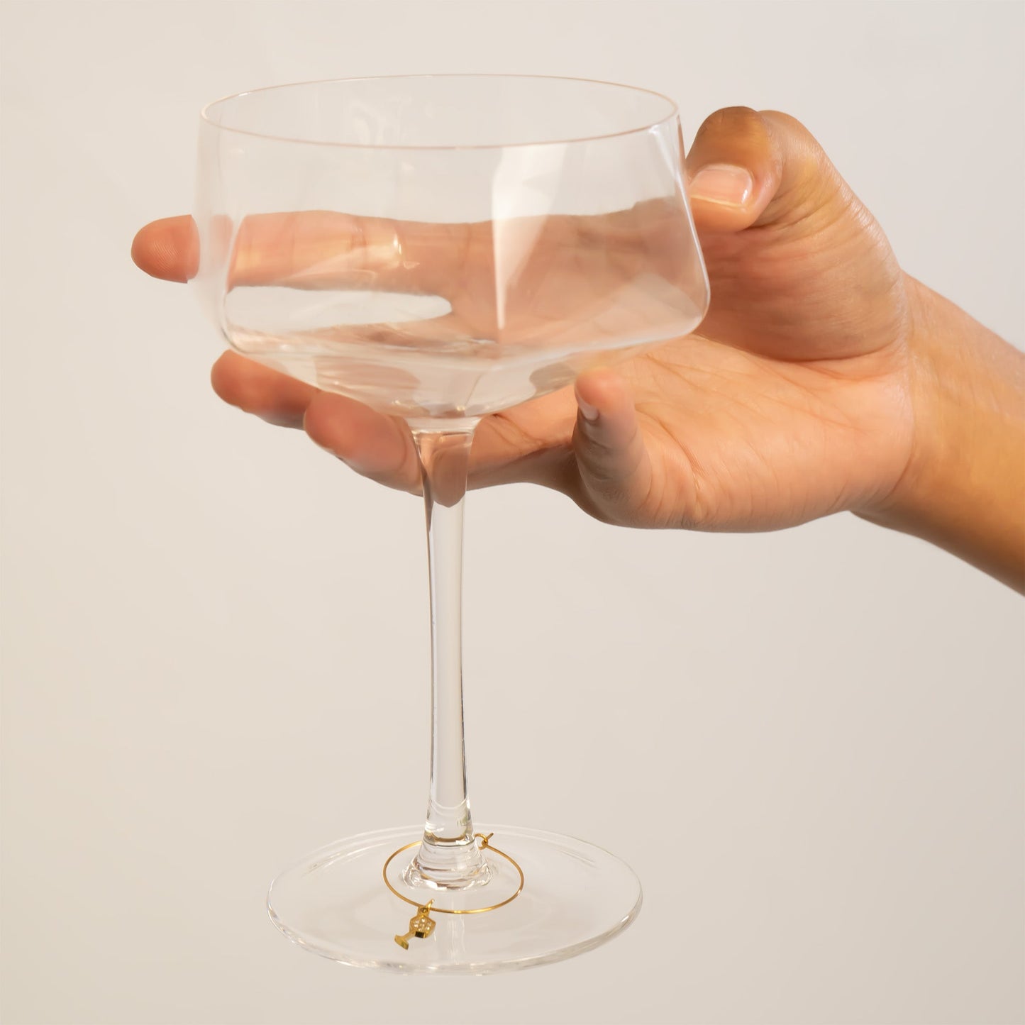 18K Gold PVD Stainless Steel Wine Glass Charm / PDL0281