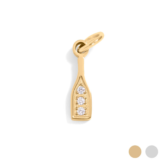 18K Gold PVD Stainless Steel Champange Bottle Charm / PDL0283