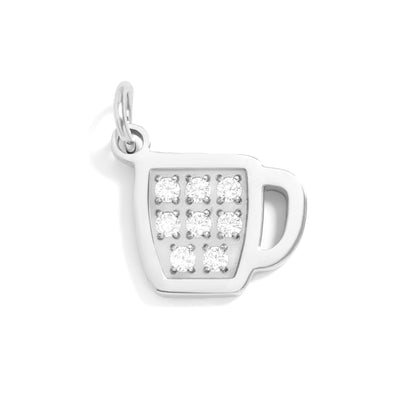 18K Gold PVD Stainless Steel Coffee Cup Charm / PDL0284