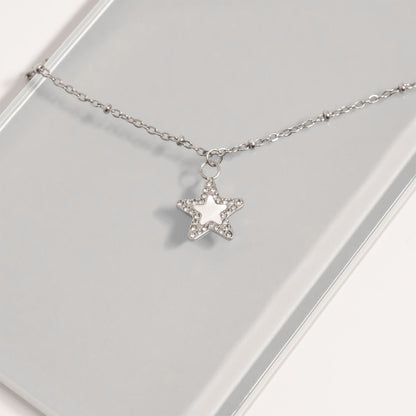 18K Gold PVD Stainless Steel Pearl Star Charm / PDL0288
