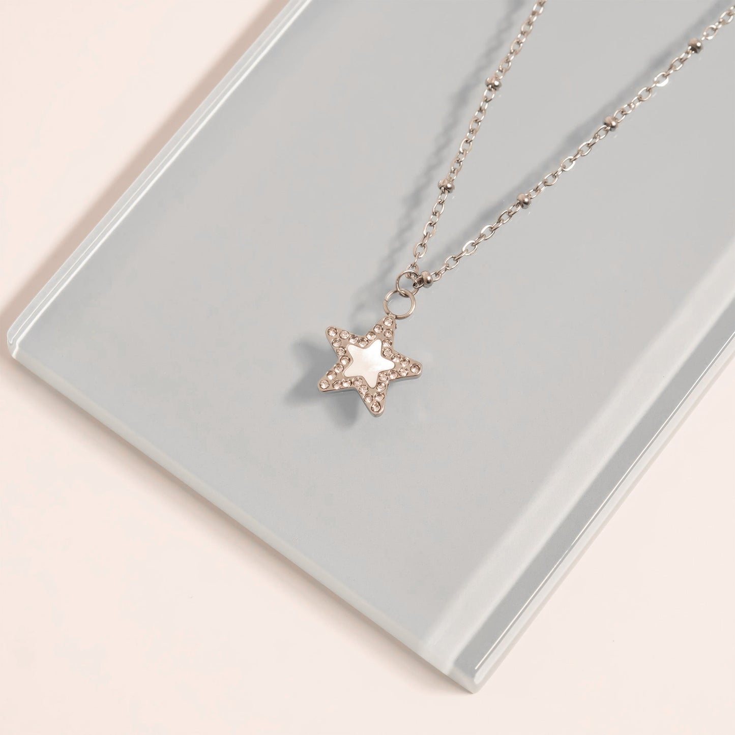 18K Gold PVD Stainless Steel Pearl Star Charm / PDL0288