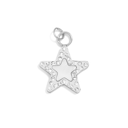 18K Gold PVD Stainless Steel Pearl Star Charm / PDL0288