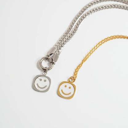 18K Gold PVD Stainless Steel Pearl Smiley Charm / PDL0290