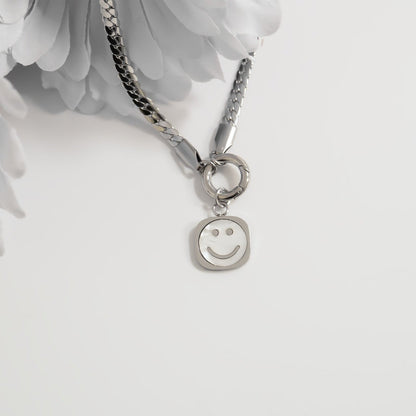 18K Gold PVD Stainless Steel Pearl Smiley Charm / PDL0290