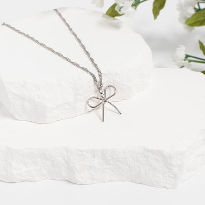 18K Gold PVD Stainless Steel Thin Bow Charm / PDL0292