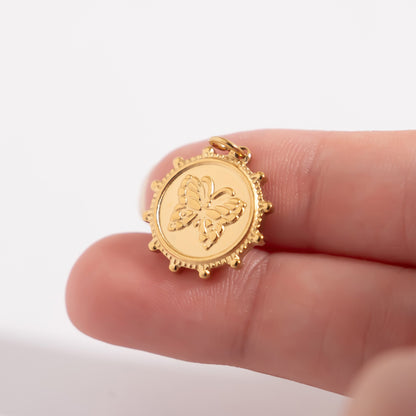 18K Gold PVD Stainless Steel Butterfly Pendant / PDL0297