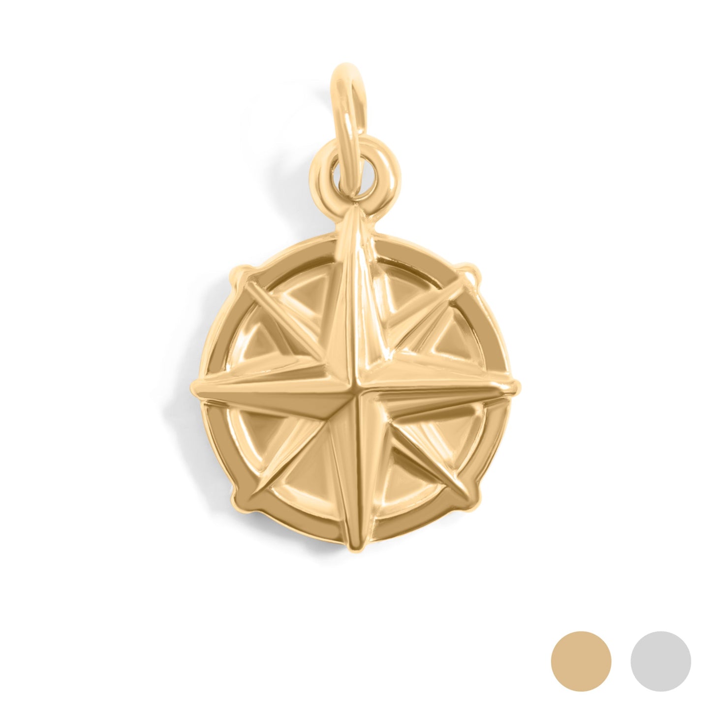 18K Gold PVD Stainless Steel Compass Charm / PDL0300