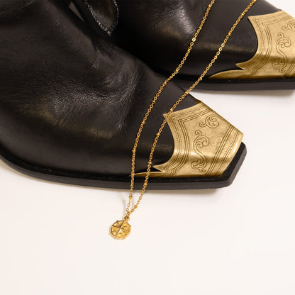 18K Gold PVD Stainless Steel Compass Charm / PDL0300