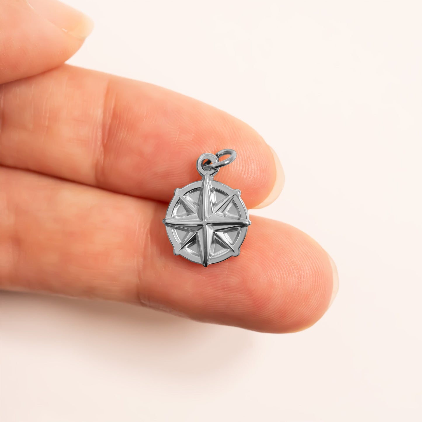 18K Gold PVD Stainless Steel Compass Charm / PDL0300