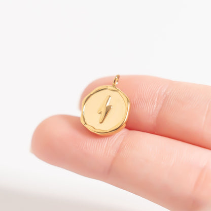 18K Gold PVD Stainless Steel Lightning Bolt Pendant / PDL0301