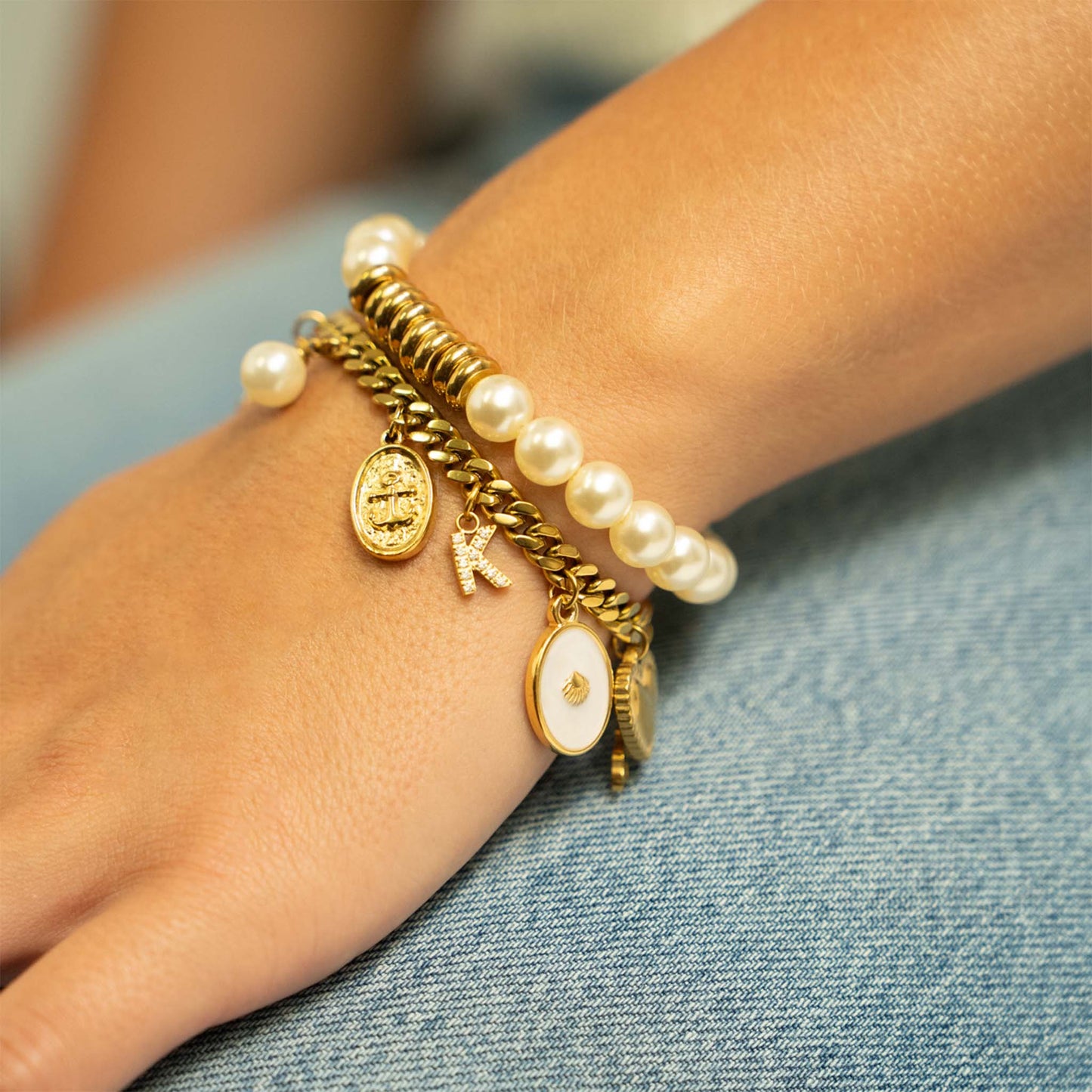 18K Gold PVD Stainless Steel Anchor Pendant / PDL0302