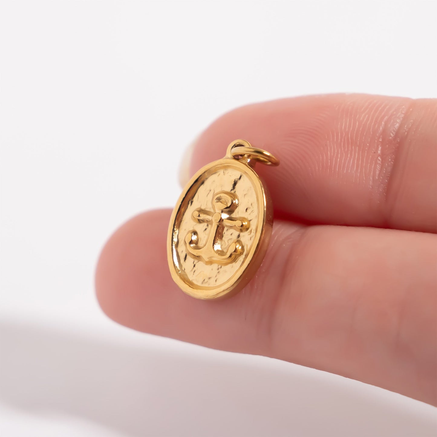 18K Gold PVD Stainless Steel Anchor Pendant / PDL0302