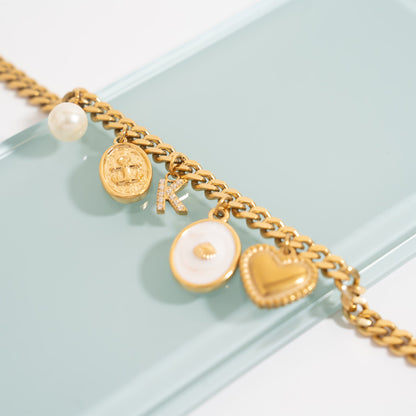 18K Gold PVD Stainless Steel Anchor Pendant / PDL0302