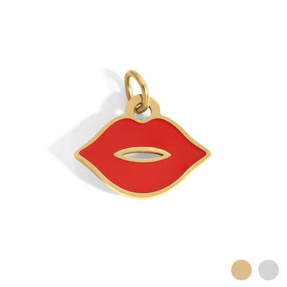 18K Gold PVD Stainless Steel Lips Charm / PDL0303