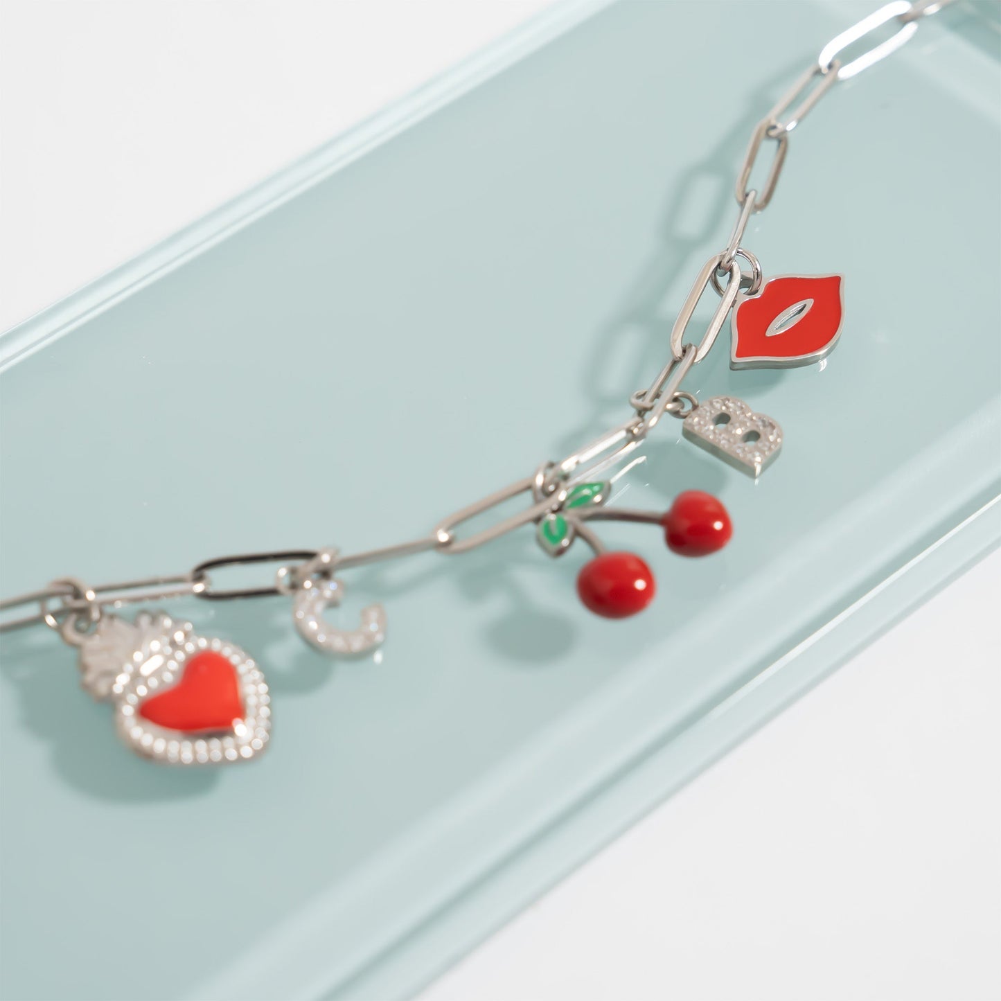 18K Gold PVD Stainless Steel Lips Charm / PDL0303