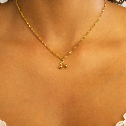 18K Gold PVD Stainless Steel Cherry Charm / PDL0304