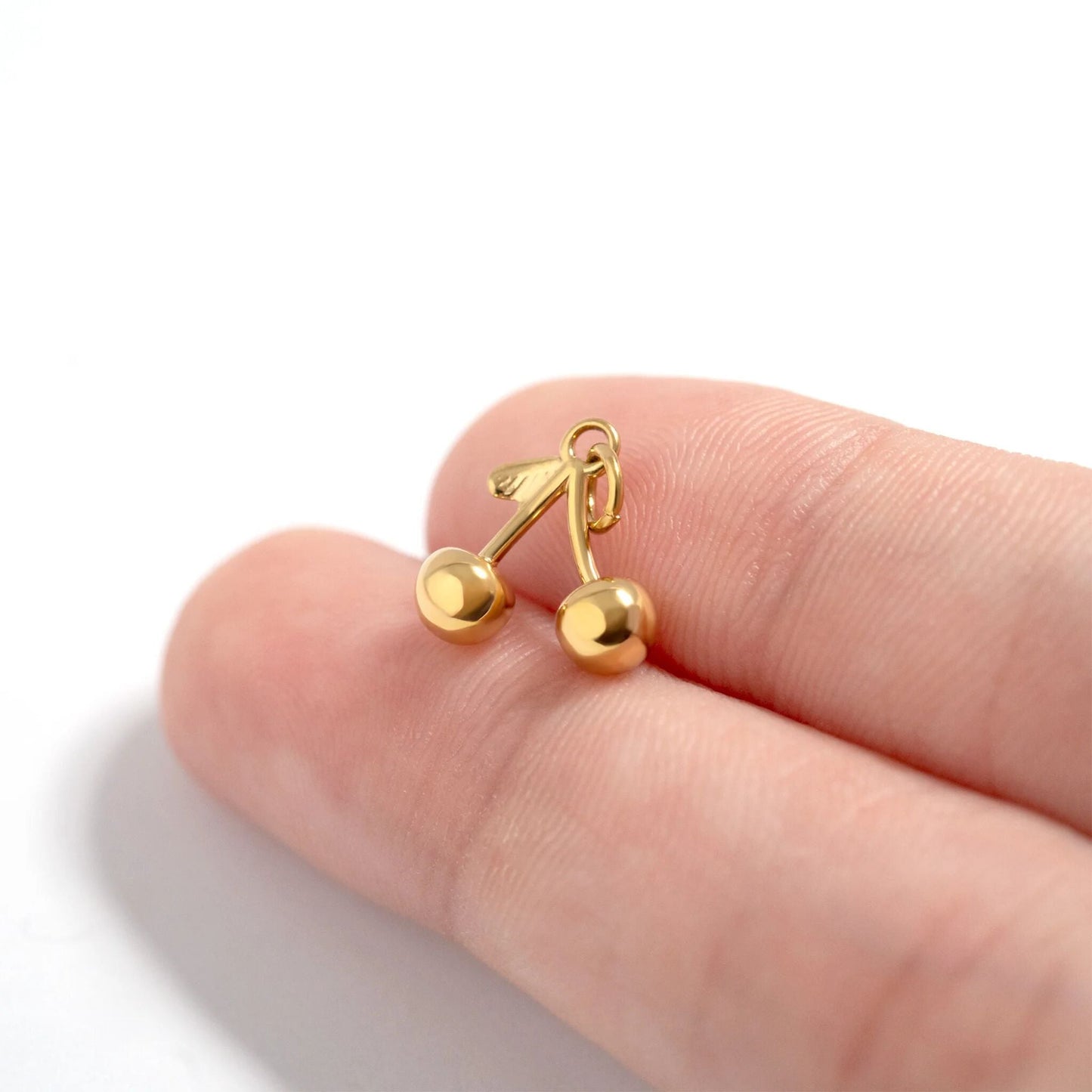 18K Gold PVD Stainless Steel Cherry Charm / PDL0304