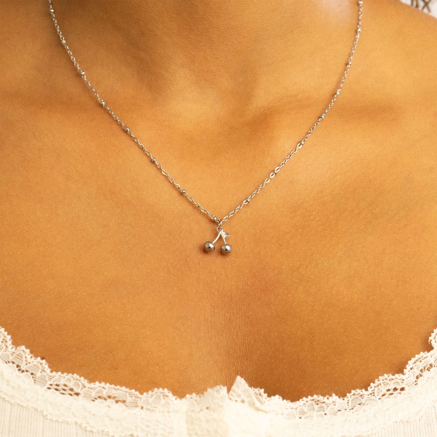 18K Gold PVD Stainless Steel Cherry Charm / PDL0304