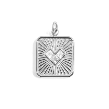 18K Gold PVD Stainless Steel Stone Heart Pendant / PDL0305