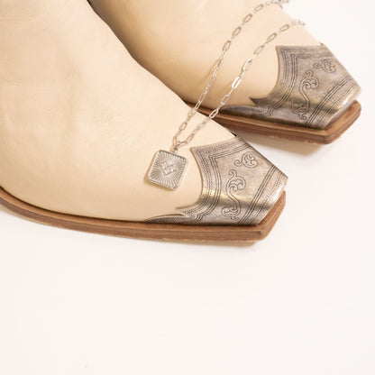 18K Gold PVD Stainless Steel Stone Heart Pendant / PDL0305