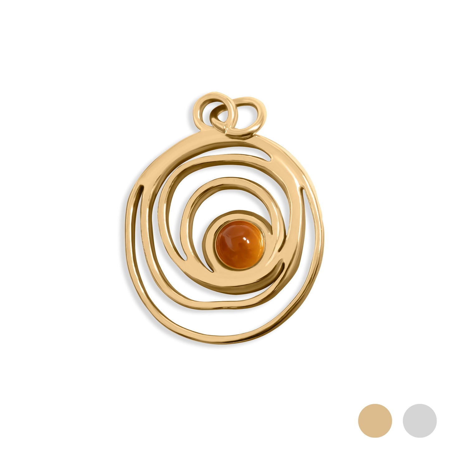 18K Gold PVD Stainless Steel Swirl Charm / PDL0309