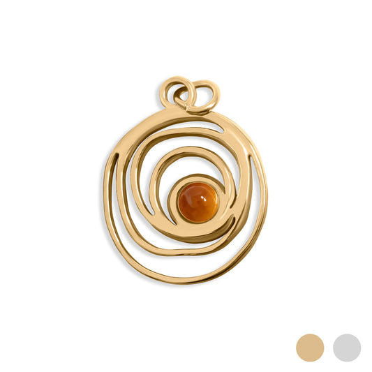 18K Gold PVD Stainless Steel Swirl Charm / PDL0309